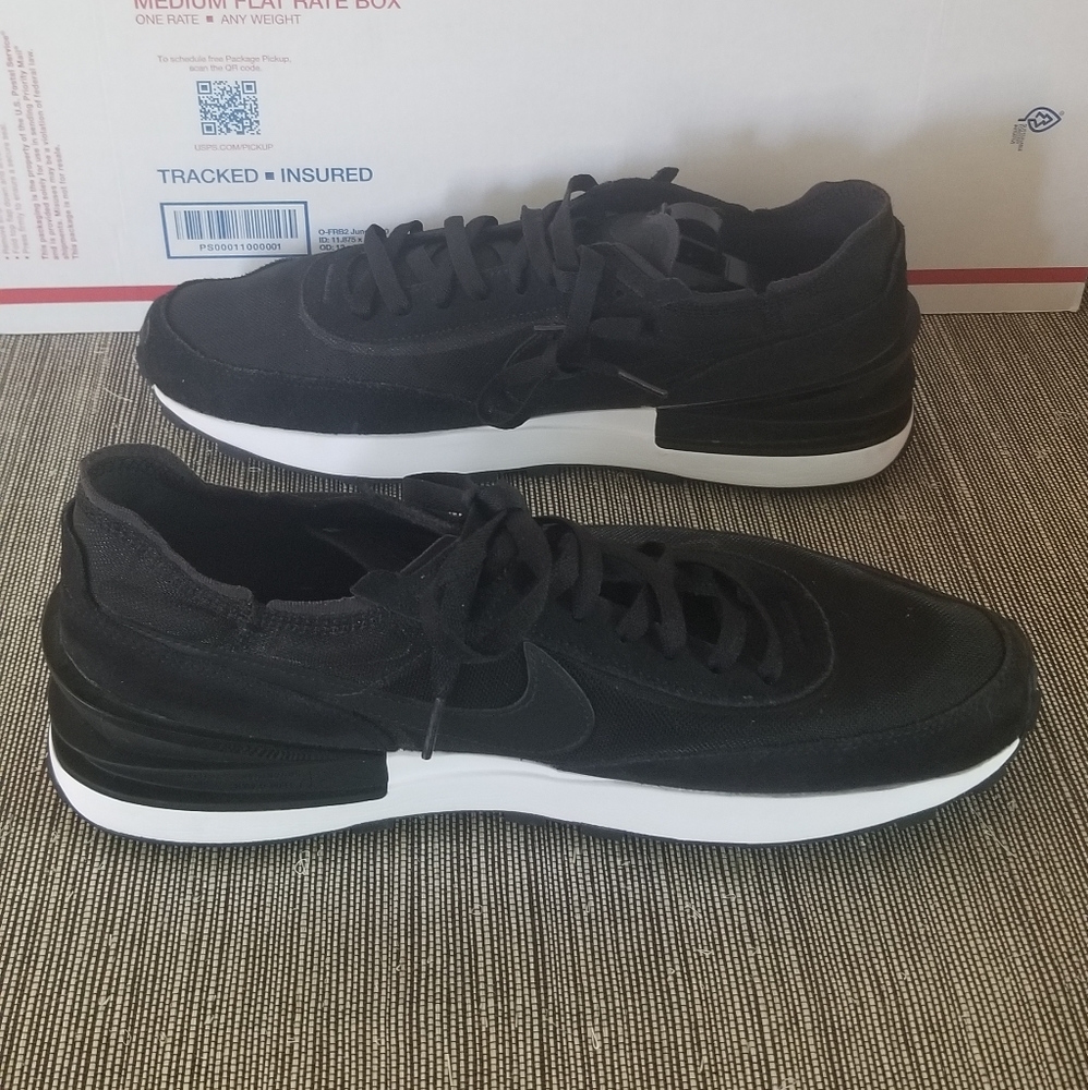 Nike Waffle One Black White Orange Size 12 Men's DA7995-001 - Picture 3 of 10